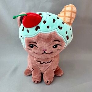 Moriah Elizabeth Georgie the Cat Ice Cream Plush Pink Mint Green 6 inch H253KWDG